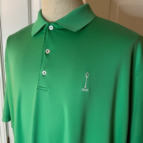 EUC Men Peter Millar Summer Comfort Carmel Country Club Green Polo Shirt Size XL - Picture 2 of 3